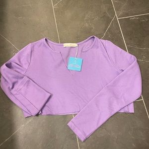 Purple long sleeve crop top